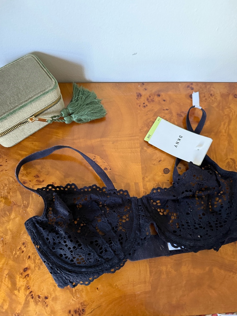 Vintage dkny black underwire bra size 36b new with tags